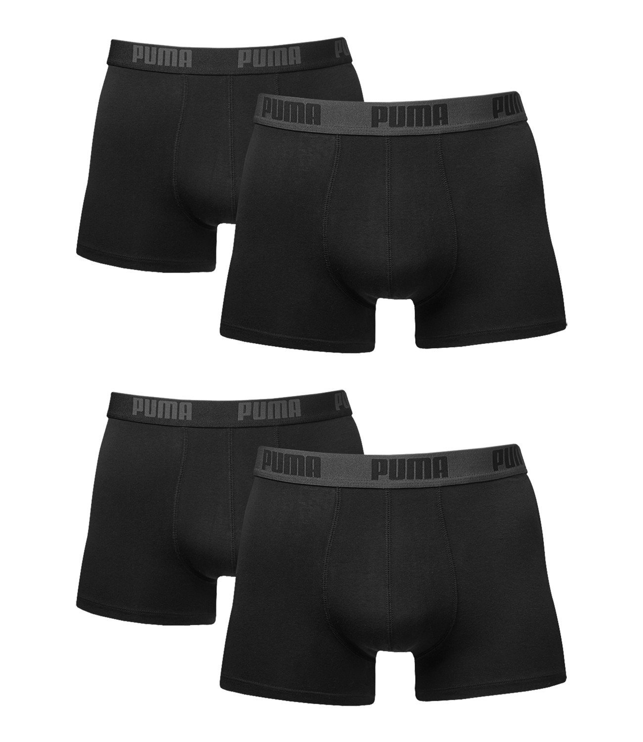 PUMA Herren Boxer Basic Unterhosen 4er Pack 521015001 (Black/Black (230), M)