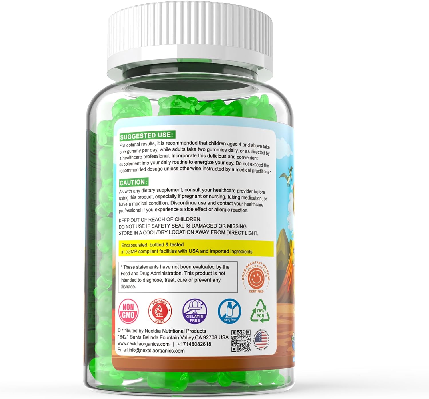 Zeolite Natural Detox Gummies for Kids & Adults, Calcium + Multivitamin B12 B6 D3 C, Zinc for Bone, Brain, Focus, Immune, Energy, Sugar Free Spirulina Chlorella Gummies for Gut Cleanse, 2 Pack - Image 9