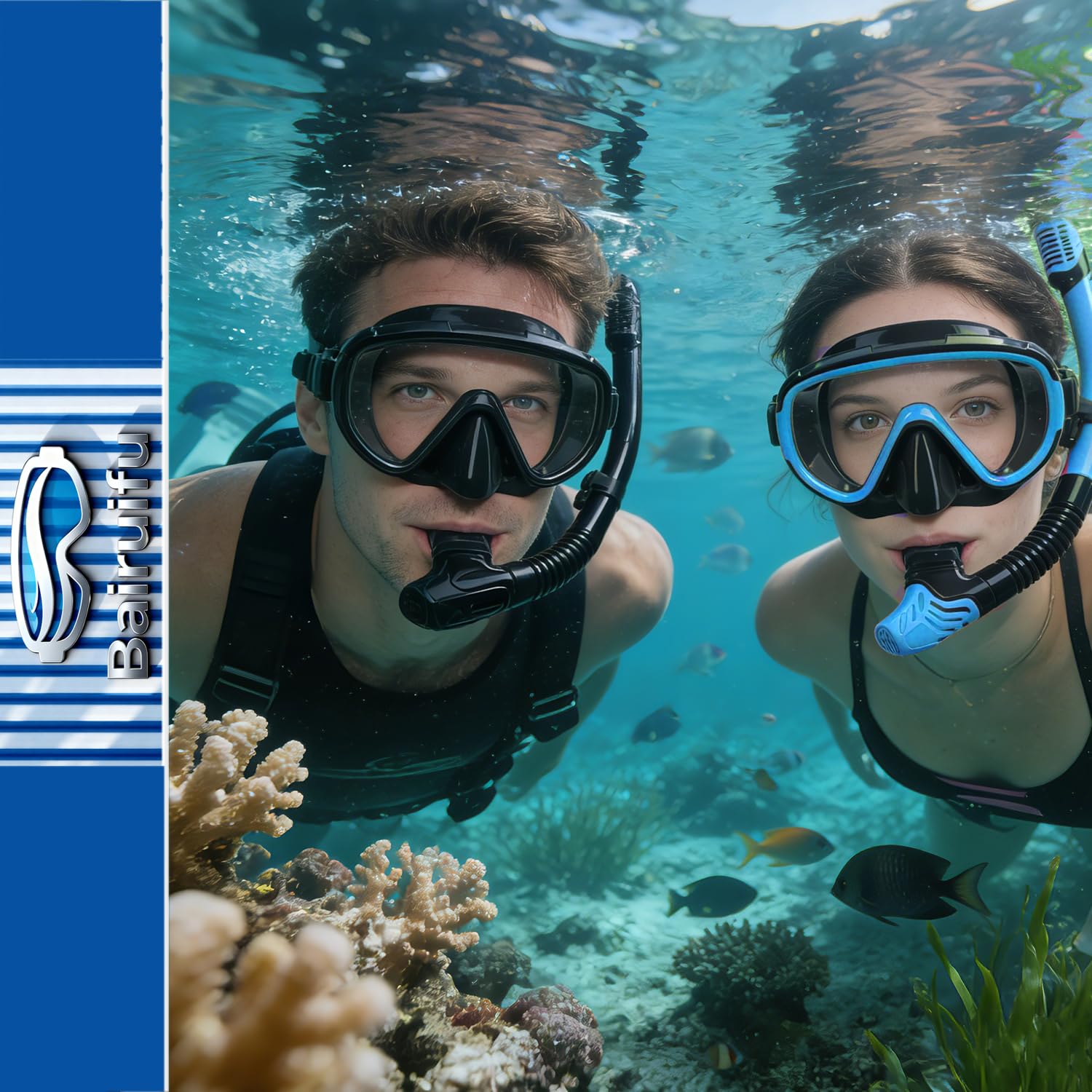 2 Packungen Trockene Schnorchelmaske Set Schnorchelausrüstung für Erwachsene Tauchmaske Schwimmbrille Schwimmen Tauchmaske Nasenabdeckung Freitauchen