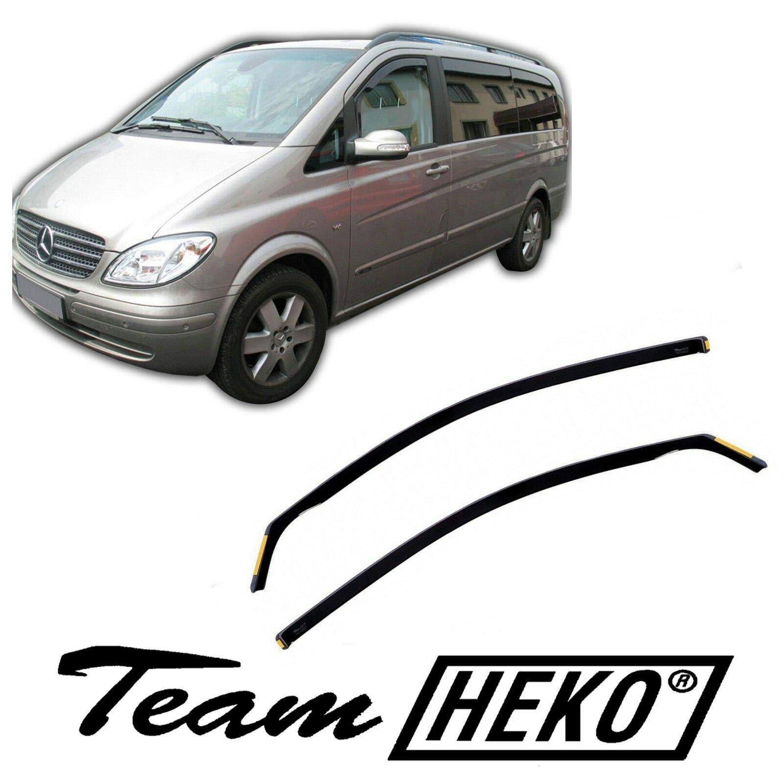 J&J AUTOMOTIVE Windabweiser passend für Mercedes Vito 2004-2014 2tlg, Heko Regenabweiser Vorne Getönt Dunkel Passform
