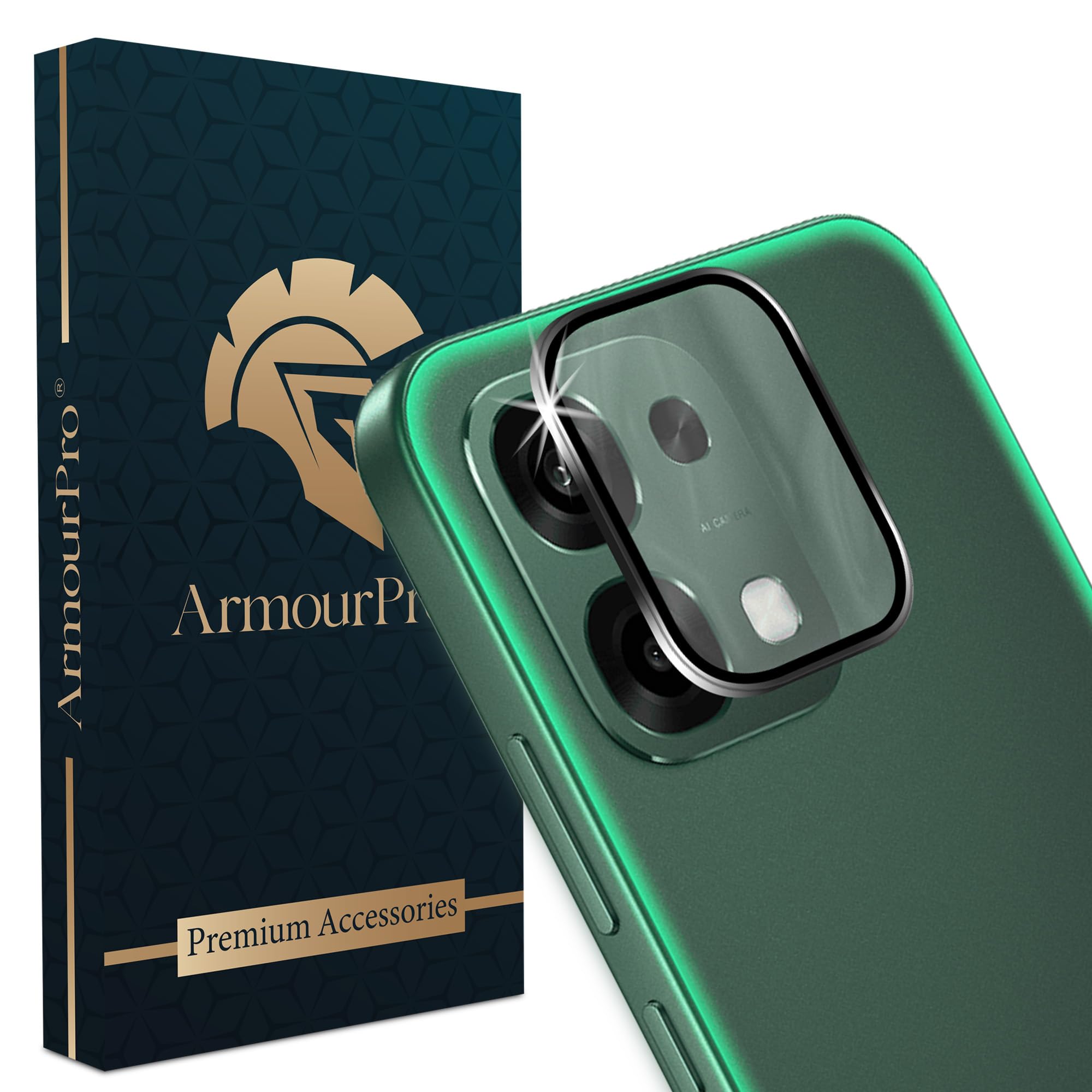ArmourPro Camera Lens Protector Tempered Glass for Oppo F33 (6.57 Inches) Tough HD Individual Aluminum Alloy Rings 9H Camera Cover, Scratch-Resistant,Camera Rings Protection| Black, 1 Pack-image-42