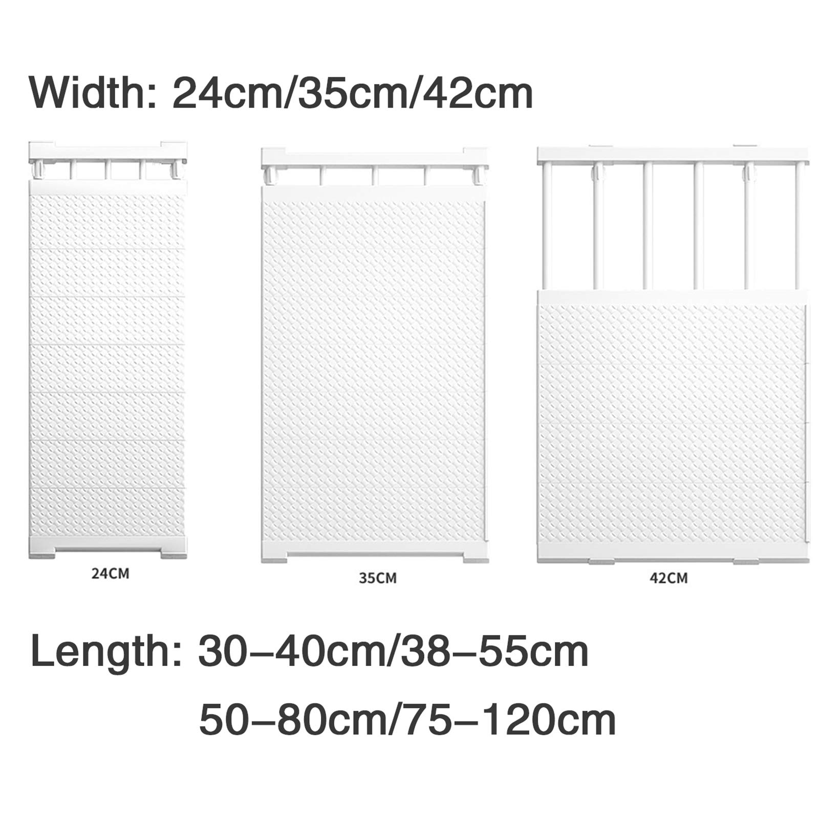 Scaffali espandibili, scaffalature regolabili, scaffale telescopico per armadio da cucina, libreria/bagno/scarpiera, larghezza 35 cm, lunghezza da 50 a 80 cm