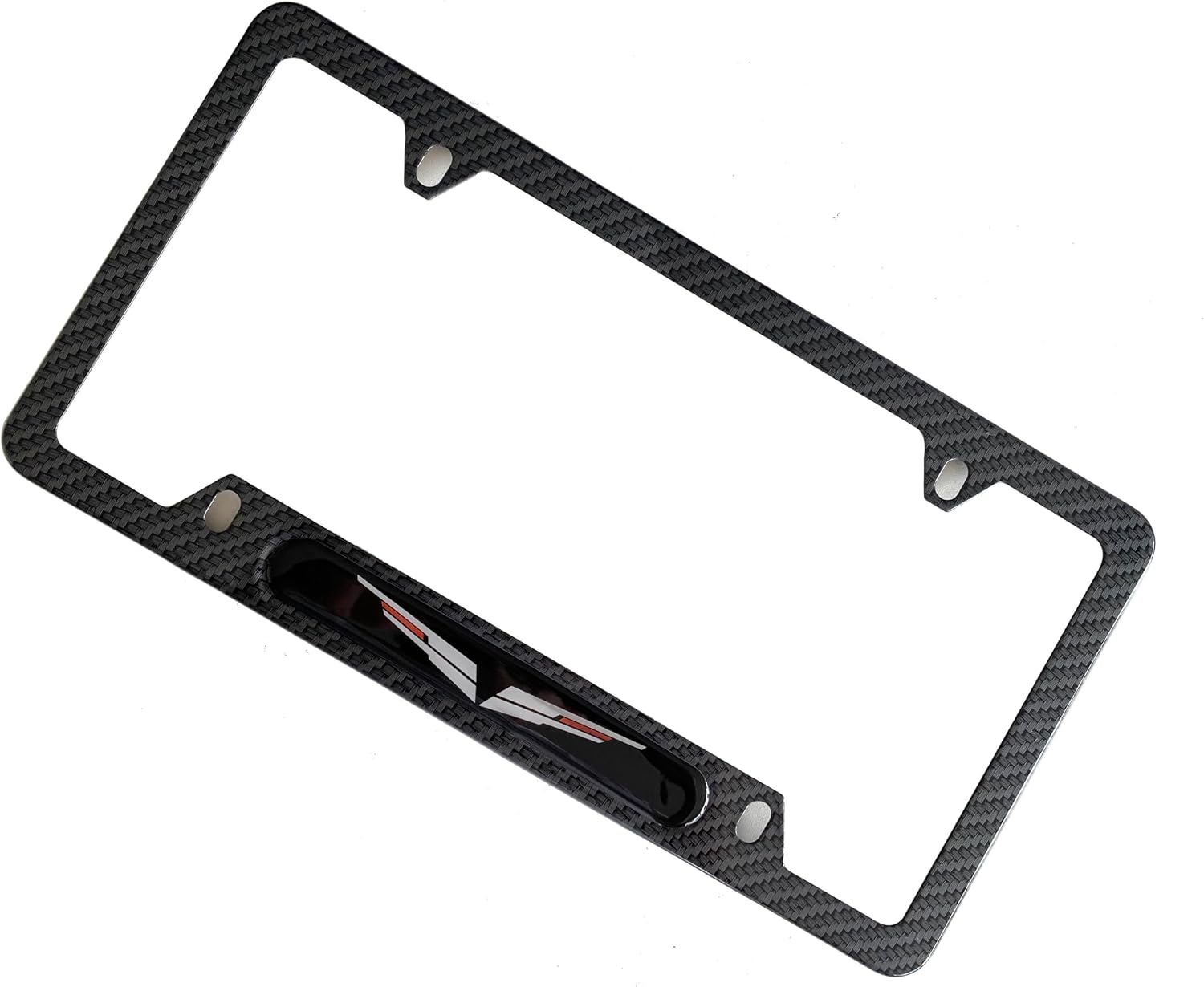 Carbon Fiber License Plate Frame Cover Holder Black Wing Truck Car Accessories for Cadillac 1PC, CPK22PW