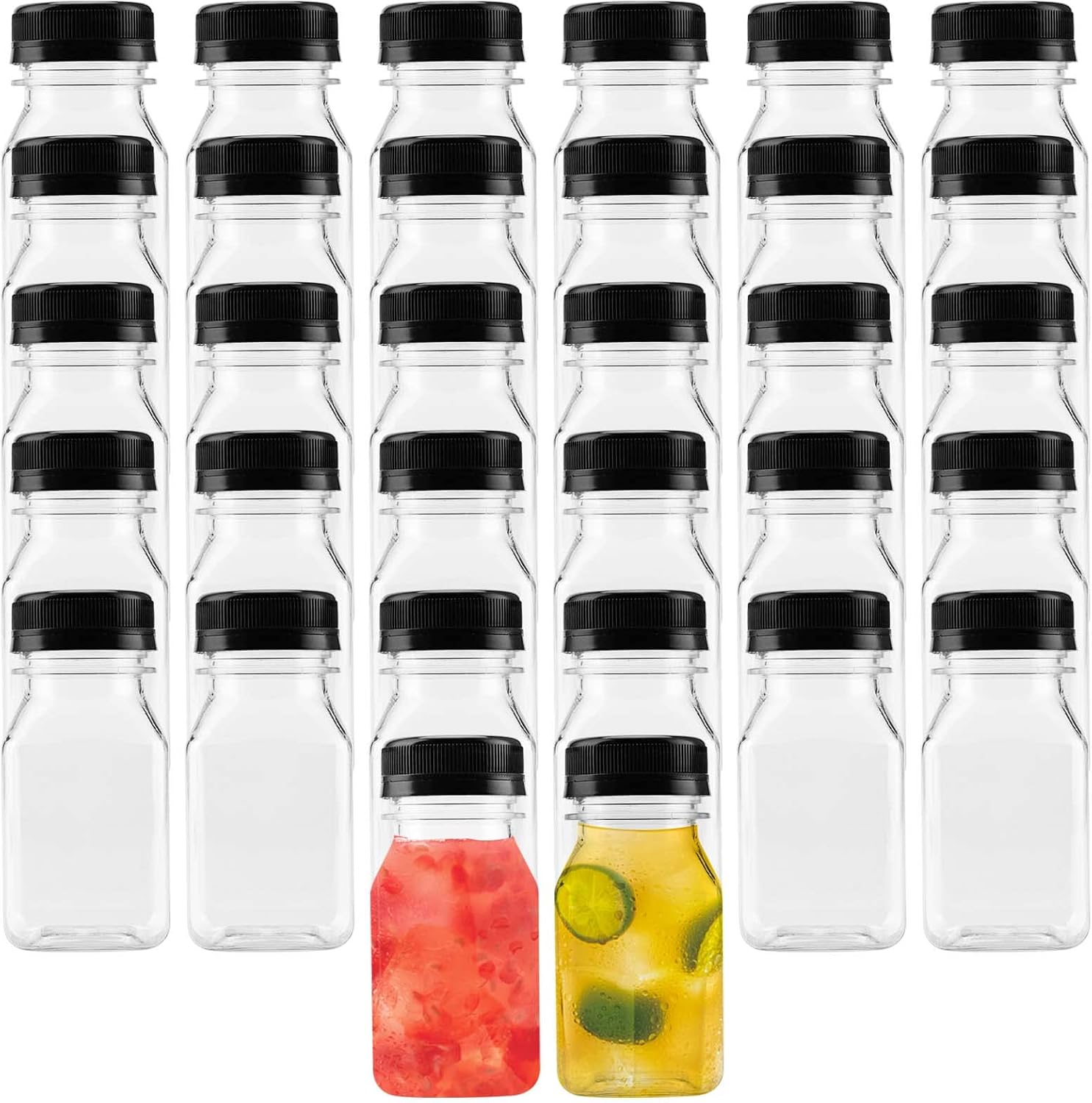 Lot De 12 Mini Bouteilles En Plastique 60 Ml - Avec Entonnoir Et Brosse, Pour Jus, Lait, Boissons, Voyage