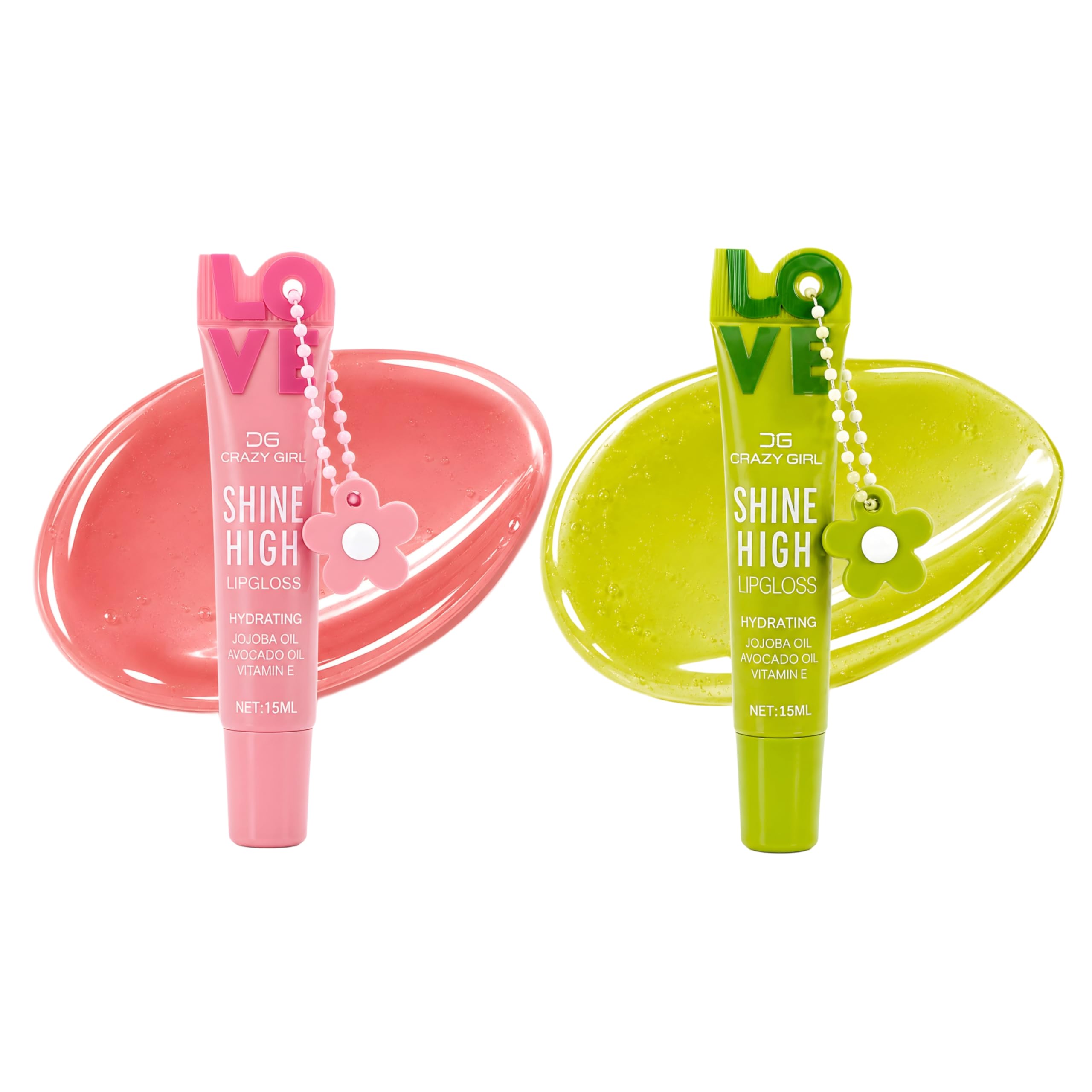 CRAZY GIRL Shine High Lip Gloss Combo Pack of 2 | Hydrating Non-Sticky Glossy Lip Oil with Jojoba & Avocado Oil & Vitamin E | Glass Shine Moisturizing for Women & Girls, Nude+Parrot-image-39