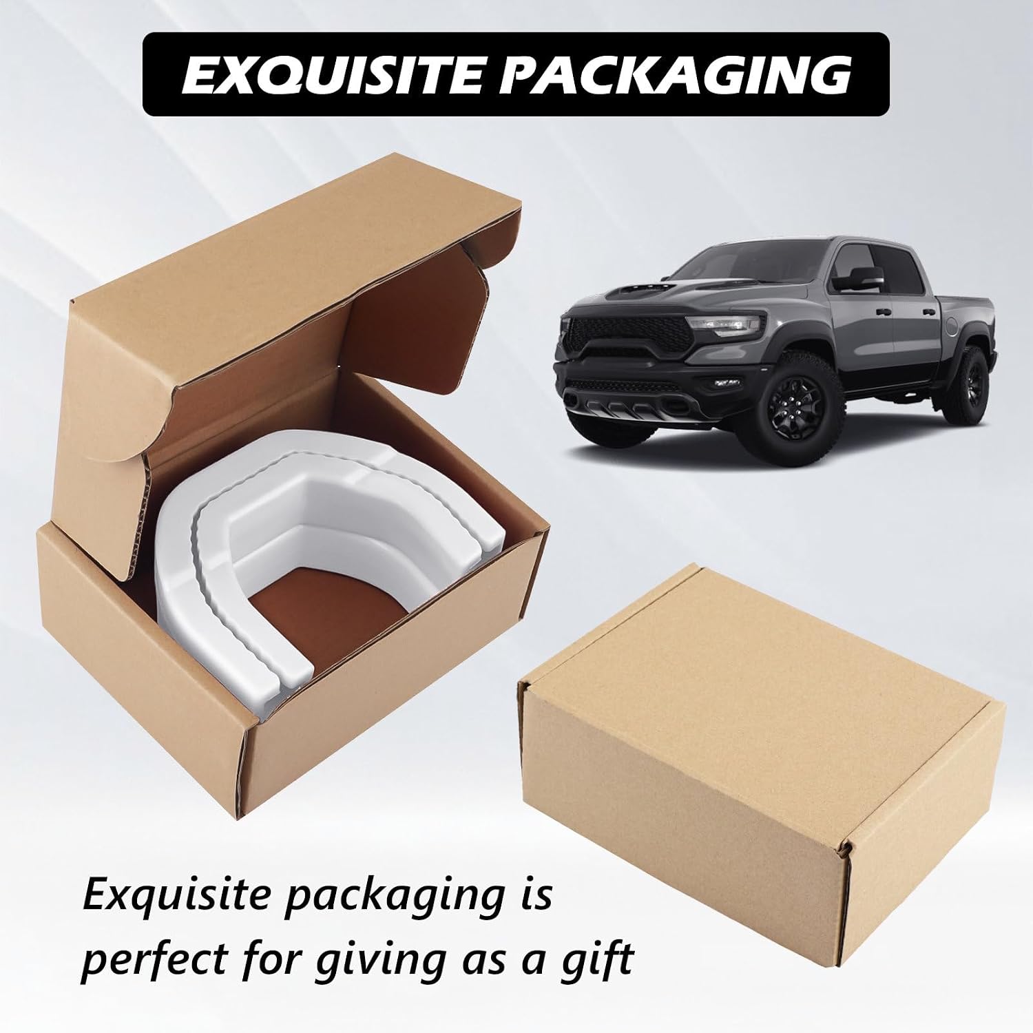 Front Tow Hooks Covers for RAM 1500 2019-2026, Hitch Cover Compatible with RAM 1500 Accessories 2019-2026 White (Not Fit for RAM 1500 Classic,Warlock,RAM 2500,RAM 3500)