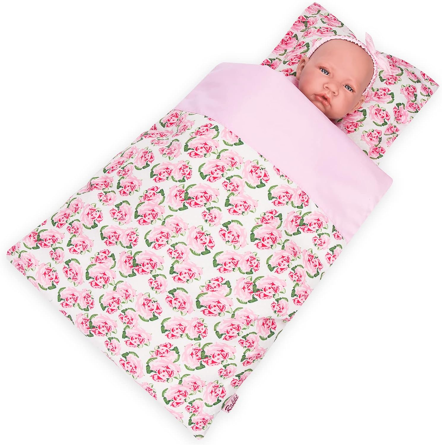 Rakki Dolli Doll Bedding Set for 18 Inch Dolls Handmade & Stylish Pink