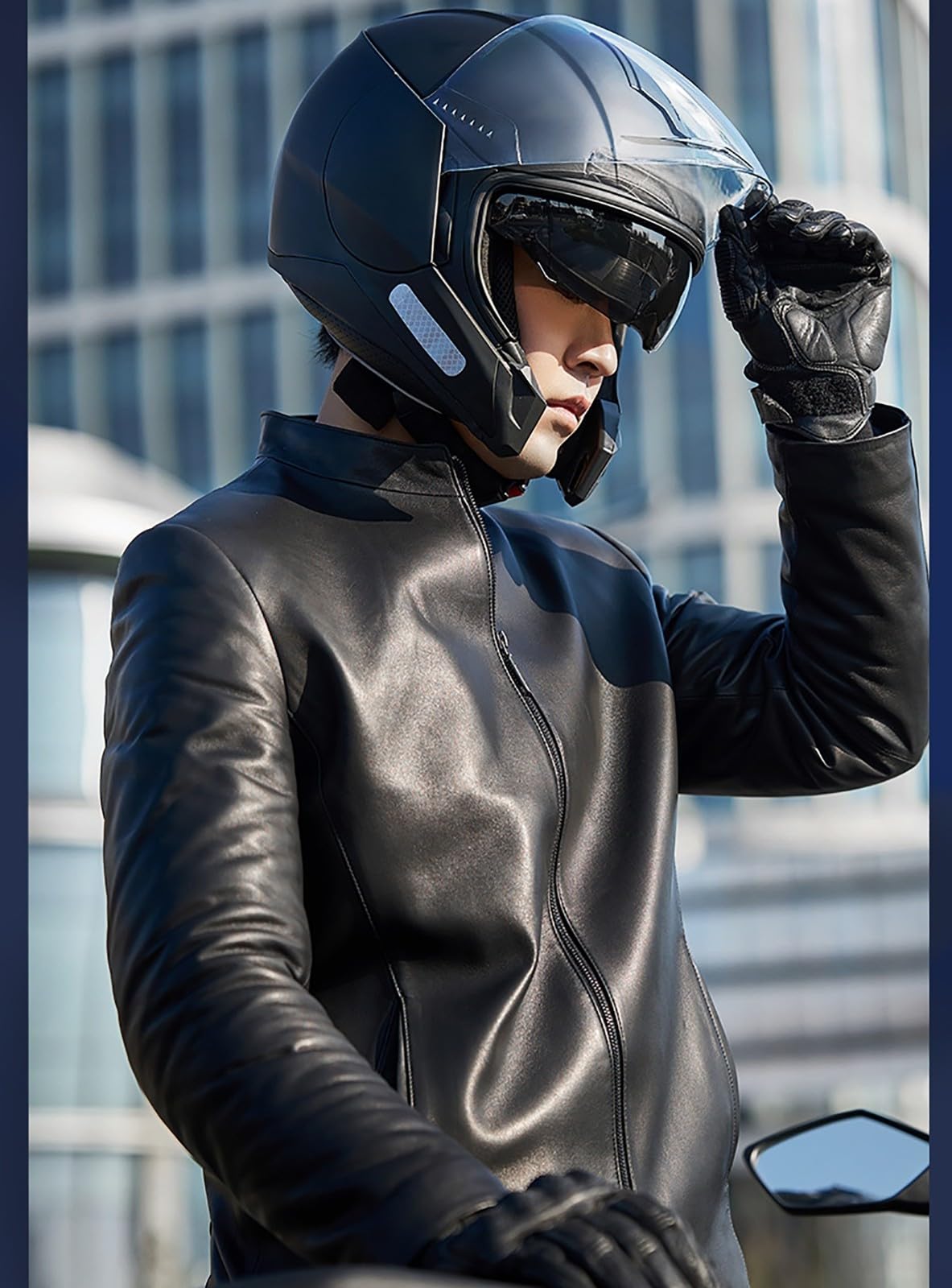 Kask motocyklowy otwarty dla dorosłych (mężczyzn i kobiet), kask motorowerowy, skuter i cruiser z wizjerem, skorupa ABS w połączeniu z warstwą buforową EPS, zatwierdzony DOT/ECE.