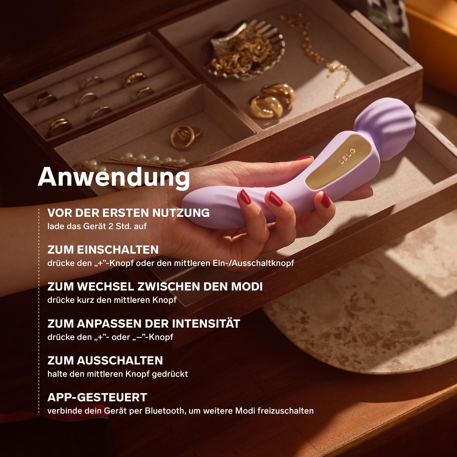 LELO SWITCH Massagestab Sex Spielzeug für die Frau mit Bluetooth-App und 12 Lusteinstellungen, Dildo Vibrator, Vibratorensets für Frauen Klitoris Sexspielzeug Frau, Sex Toy, Doppelvibrator (Lilac)
