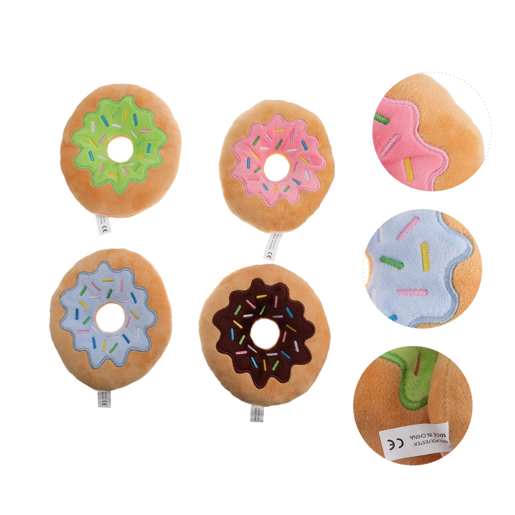 Didiseaon 4pezzi Giocattoli Squeaky Per Cani Morbidi Donuts Peluche Da Giocattoli Da Masticare Interattivi Per Cuccioli Divertenti e Sicuri Per Gioco