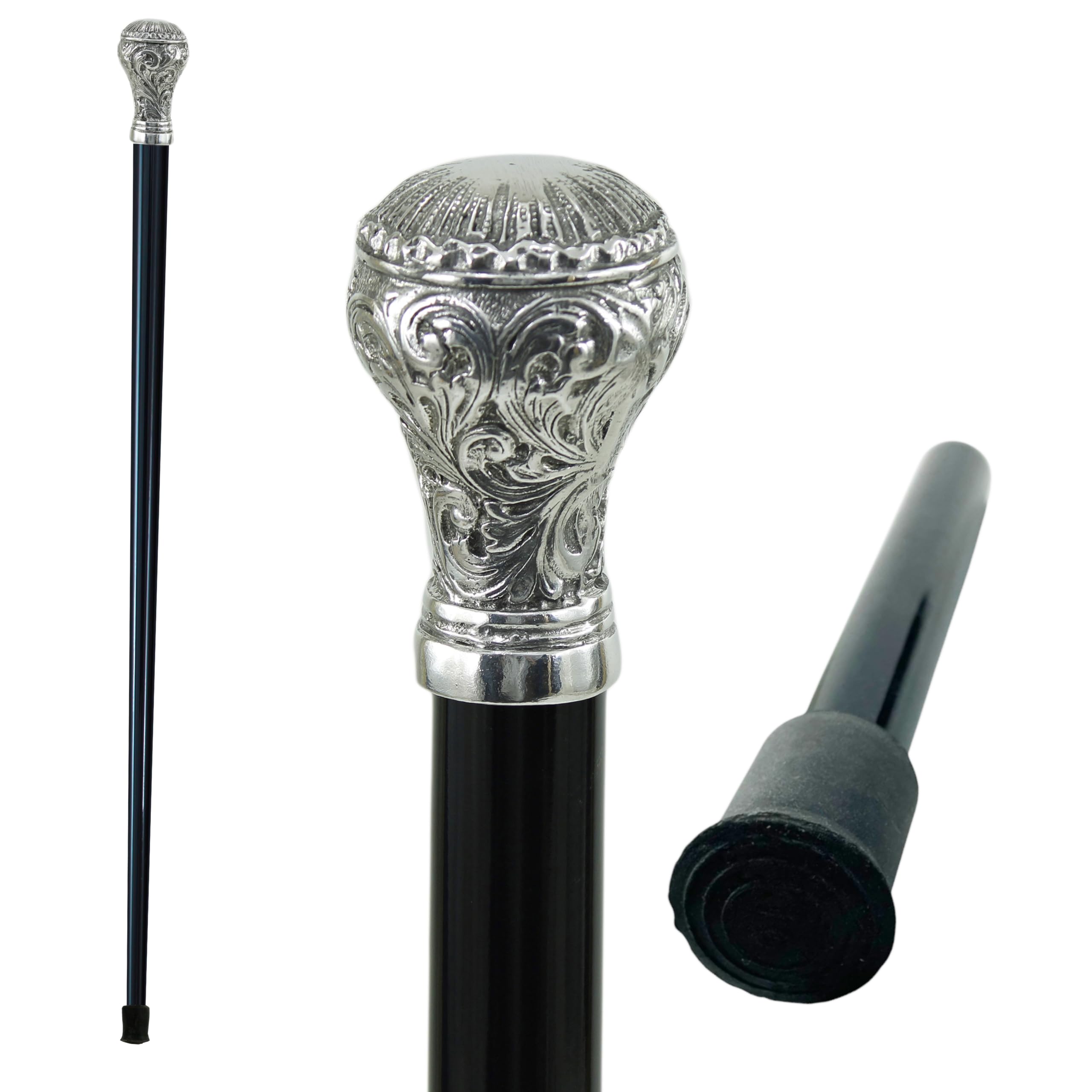 Bastón Derby, Elegante y Lujoso, ortopédico y Personalizado para Hombres y Mujeres Mayores | Bastón Artesanal de Madera Negra, Vintage, Coleccionable, Elegante | Cavagnini