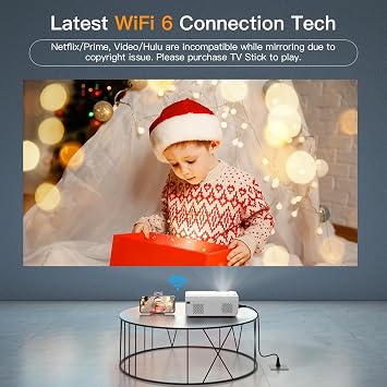 Mini Projector, VOPLLS 1080P Full HD Video Projector, Portable Outdoor Home Theater Movie Projector, 50% Zoom, Compatible with HDMI, USB, AV, Smartphone/Tablet/Laptop/PC/TV Box (25000L)