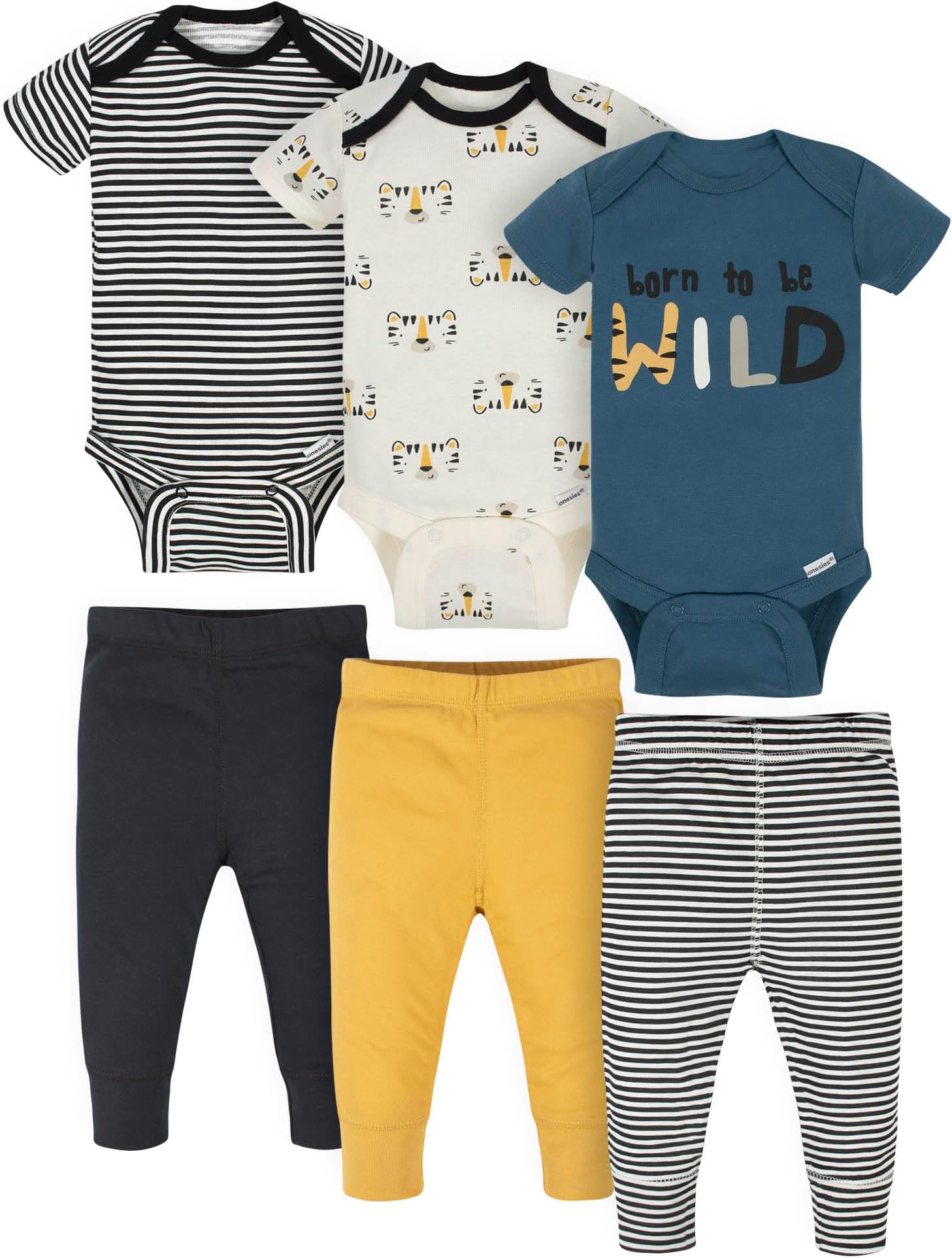 Unisex Baby 3 Outfit Bundle Mix Match Newborn to 12m Pants Set