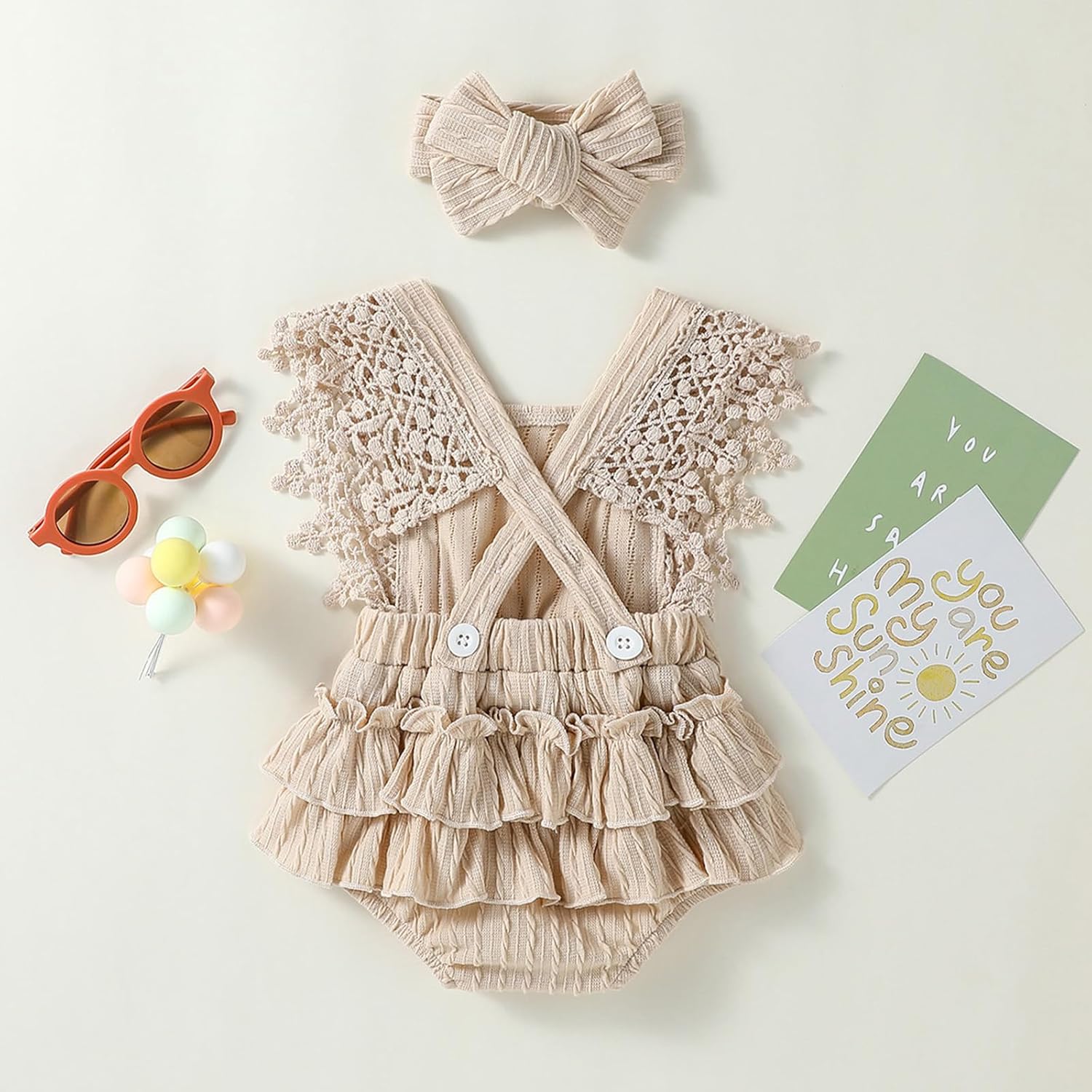 Douhoow Infant Baby Girl Plaid Romper Baby Short Sleeve Pleated Romper Bodysuit Summer Spring Outfits - Image 7