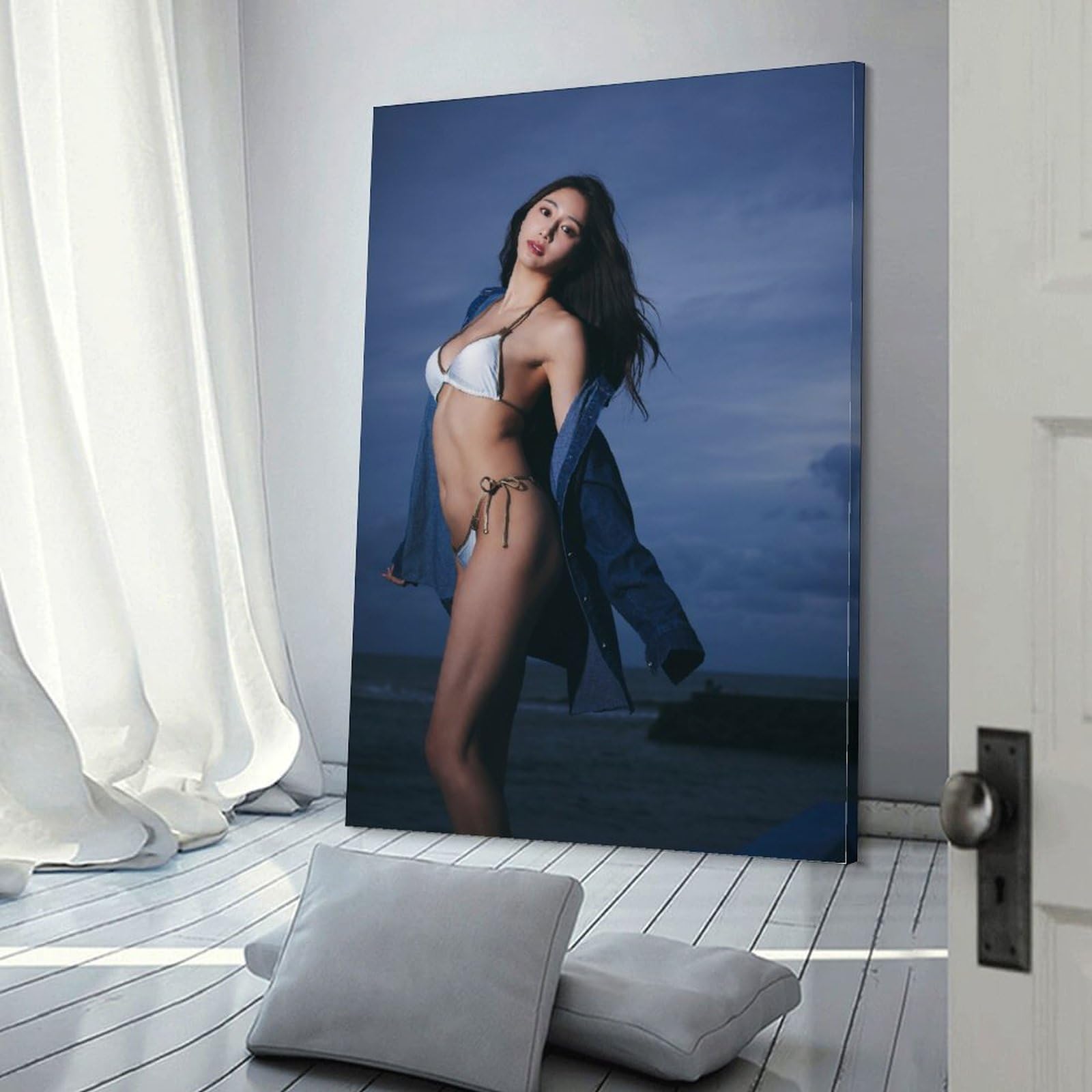 油絵　[月下の水着]   アート　インテリア　美術品 油絵 [月下の水着] アート インテリア 美術品 油絵 [月下の水着