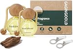 Car Air Freshener Hanging, 2 Pack Sandalwood Air Fresheners Diffuser for Car & Home, Odor Eliminator Car Freshener with Vent Clip, Long Lasting Up to 150 Days Car Freshener for Men & Women