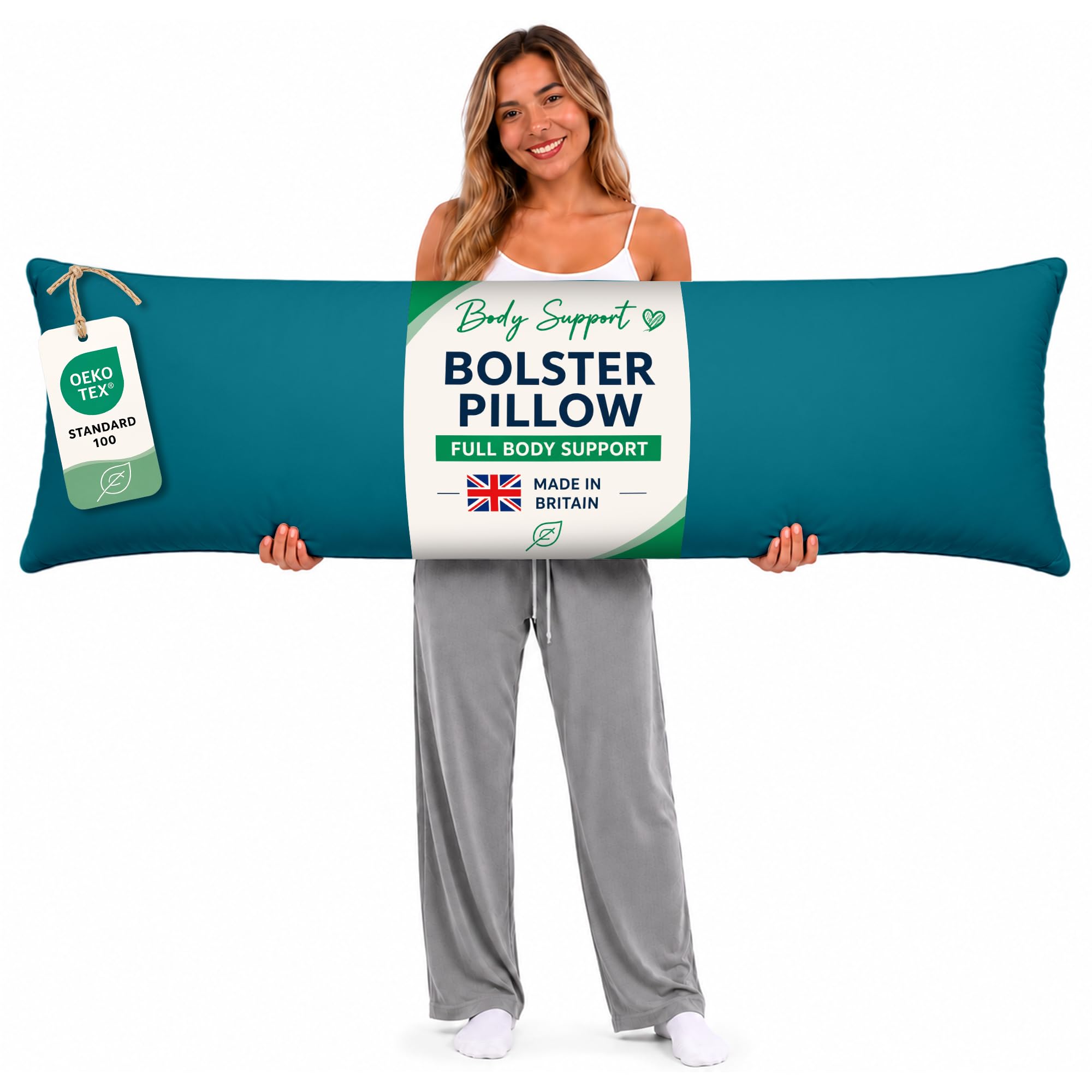 Rohi Teal Full Body Pillow 5FT King Size Bed - Body Support Bolster Pillow โ image 1