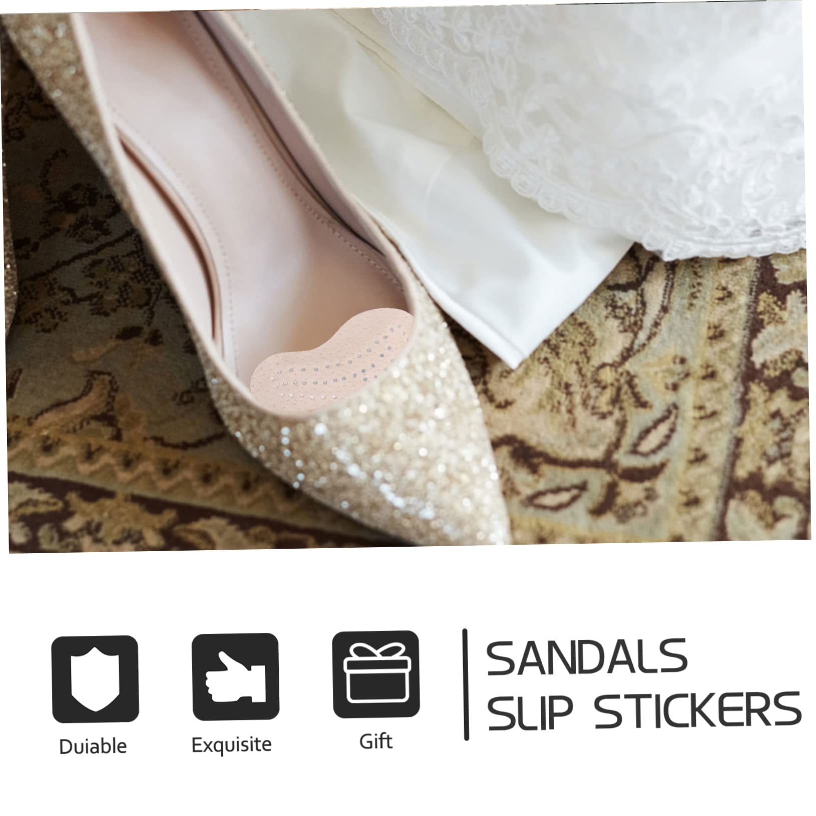 25 Paar Anti-Rutsch-Aufkleber für High Heels Schuheinlagen für Damen High Heels für Frauen Sandalen Anti-Rutsch-Halbeinlagen im Fersenbereich Schuhe halbes Kissen Sommer Zubehör