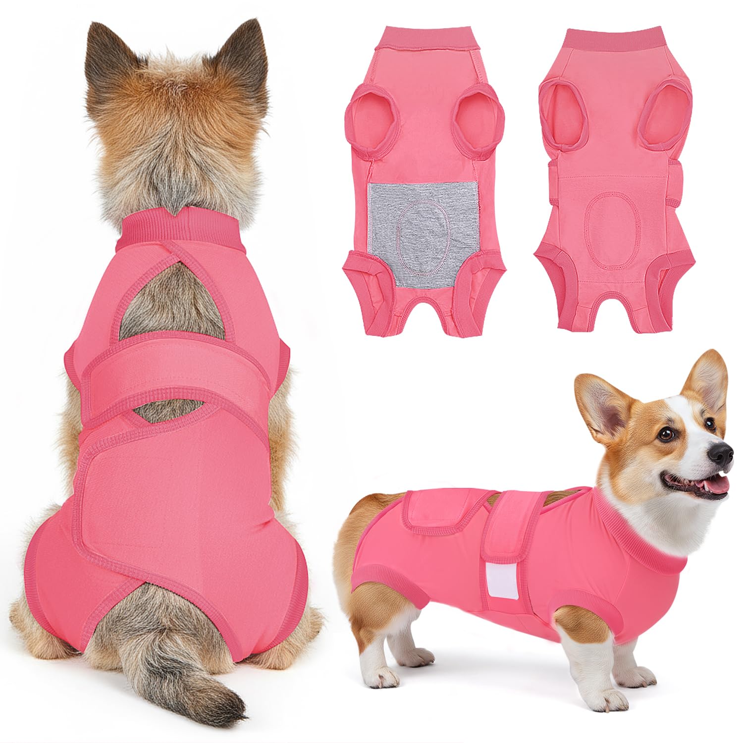 SlowTon Dog Surgery Recovery Suit - Medical Onesie with Open Back Design, Breathable Adjustable Post Surgery Bodysuit, Anti Licking and Protect Wound Cone Collar Alternative for Female & Male Dogs — image 1