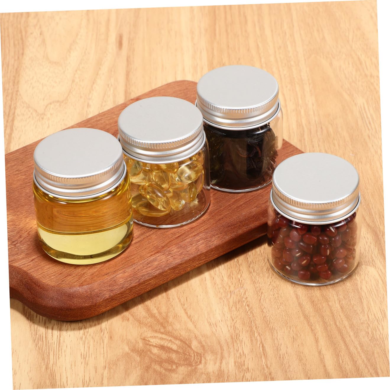 Zerodeko 20pezzi Barattoli di Vetro Piccoli con Coperchi Sigillati per Spezie Caramelle Organizzazione da Cucina e Armadio Realizzati in Vetro