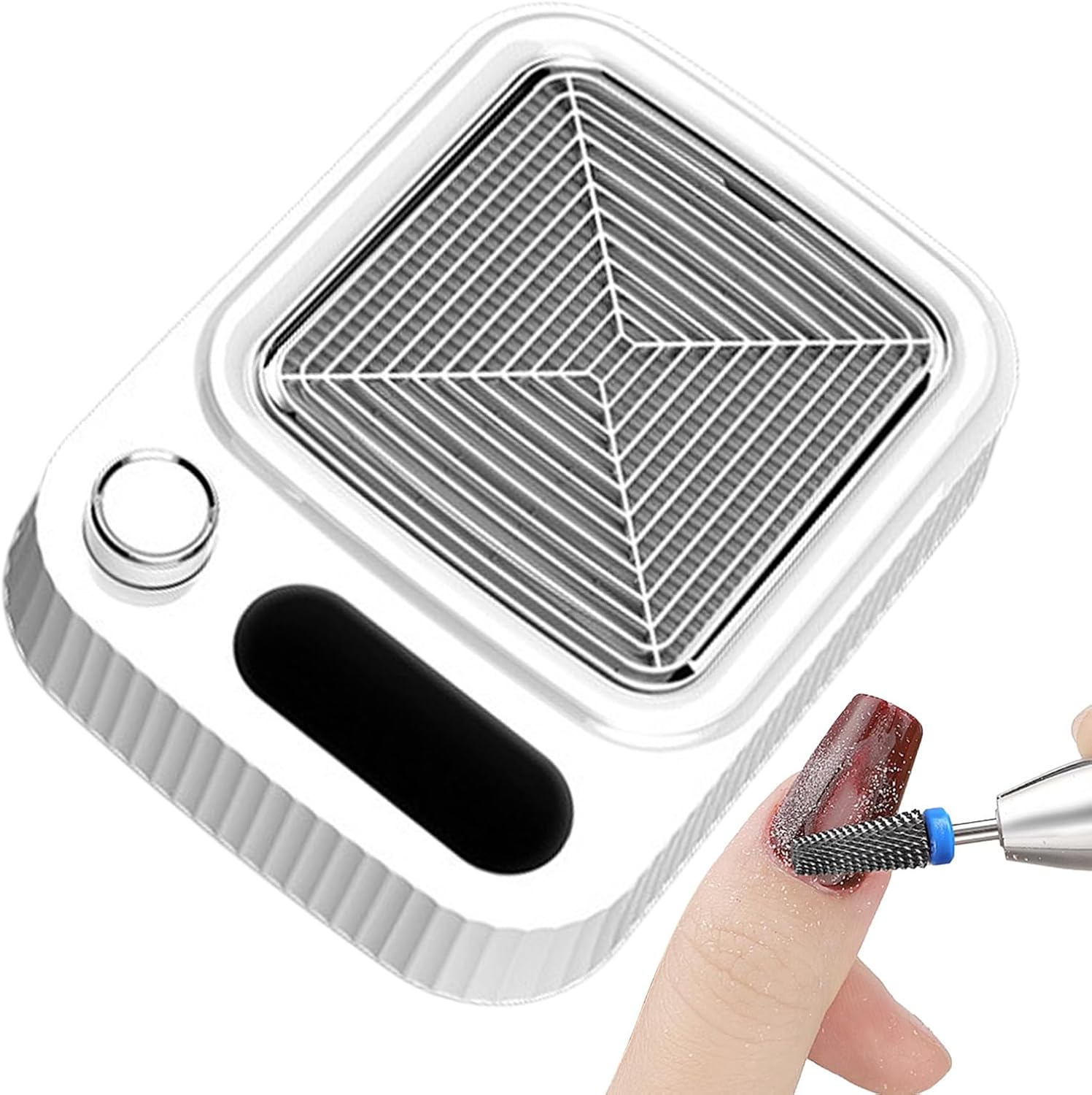 Portable Nail Dust Collector - Powerful Fingernail Vacuum, Low Noise, Sturdy Material Handheld Dust Collector with 80W Motor, Nail Vacuum for Pedicure, Beauty Care