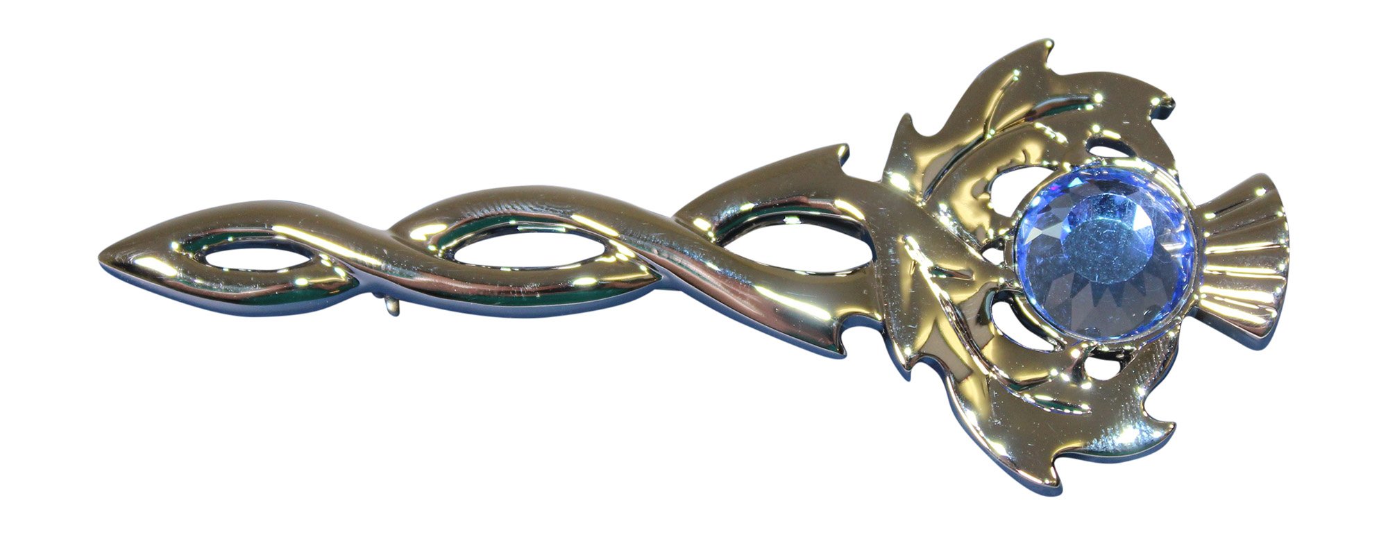 Epingle Broche de kilt Chardon & strass topaze 8,5 cm Epingle Broche de kilt Chardon & strass topaze 8,5 cm
