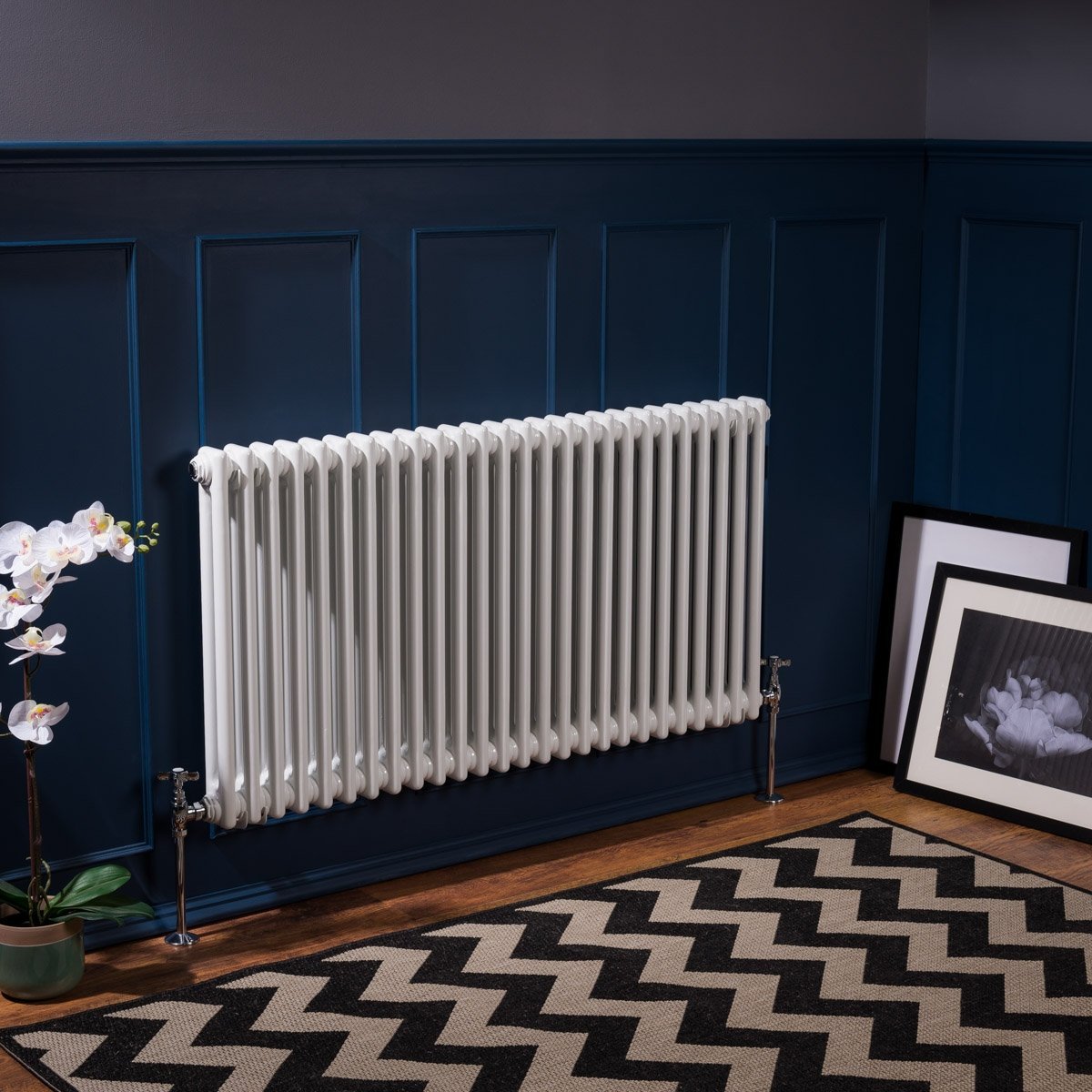 Warmehaus Traditional White 2 Column Horizontal Radiator 600x1190mm