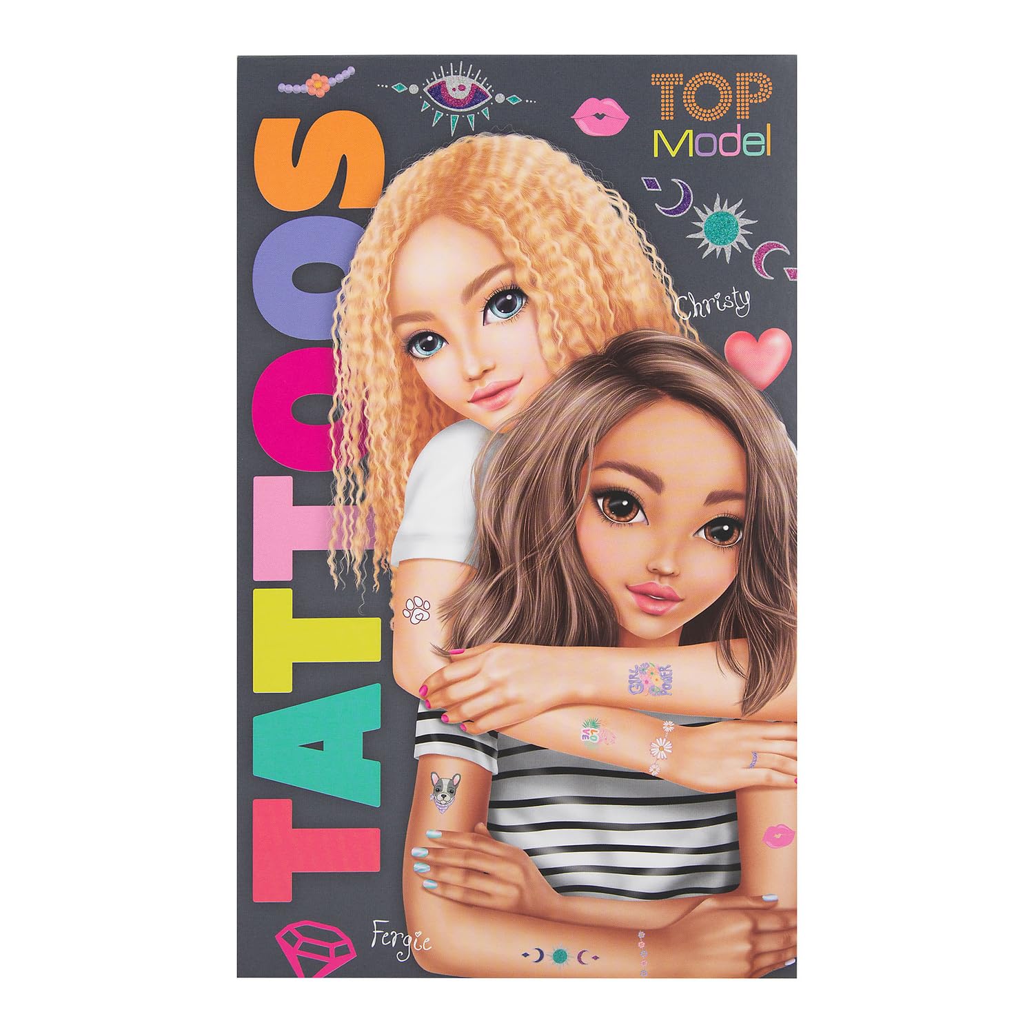 Depesche 13225 TOPModel-Bloque niños, con 6 Hojas de Tatuajes temporales de Diferentes Motivos, Colores y diseños, Multicolor