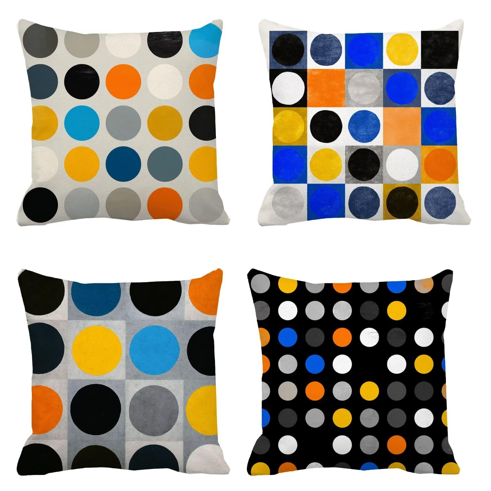 Housse coussin 75x75 taie oreiller velours géométrique lot de 4 carrés pour maison
