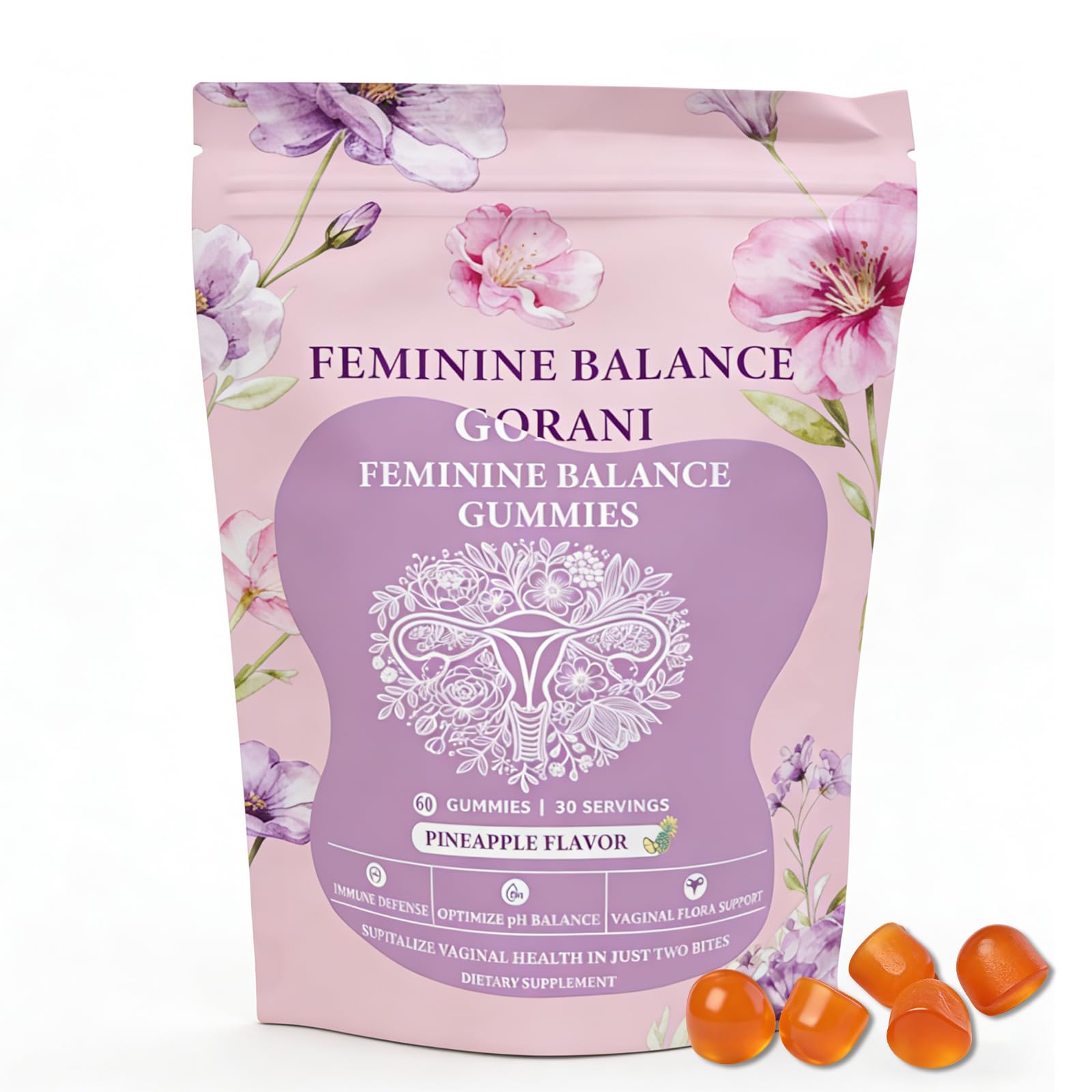 Gorani Feminine Balance Gummies – Probiotic Support for Women’s Intimate Health, Premium Balance Gummies, pH Balance & Immune Boost – Vegan & Low Sugar