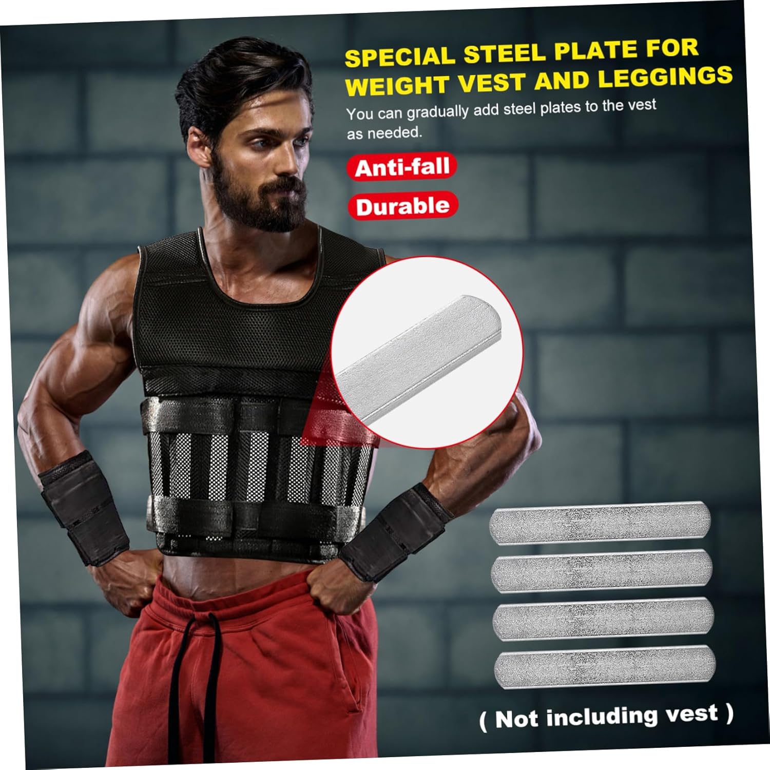 12pcs Weighted Steel Plates for Vest Metal Weight Inserts for Running and Fitness Compact Design for Home Gym Use Versatile Weight Training Accessories