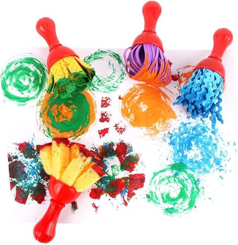 Miniatura 4 de EXCEART 8 unids pincel de acuarela pincel de esponja de dibujo DIY herramienta de pintura pincel graffiti material suministros de arte 4 piezas