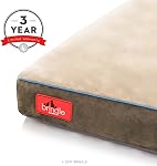BRINDLE Soft Shredded Memory Foam Dog Bed with Removable Washable Cover, khaki, 28in x 18in