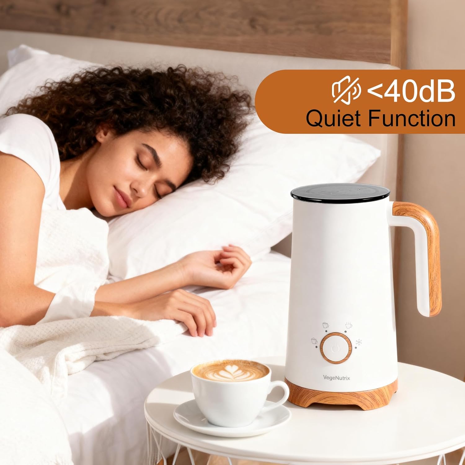 Milk Frother, Electric Milk Frother and Steamer 400W, Automatic Warm and Cold Foam Maker and Milk Warmer 4 in 1 with 2 Whisk for Latte, Cappuccino, Macchiato, Hot Chocolate Coffee