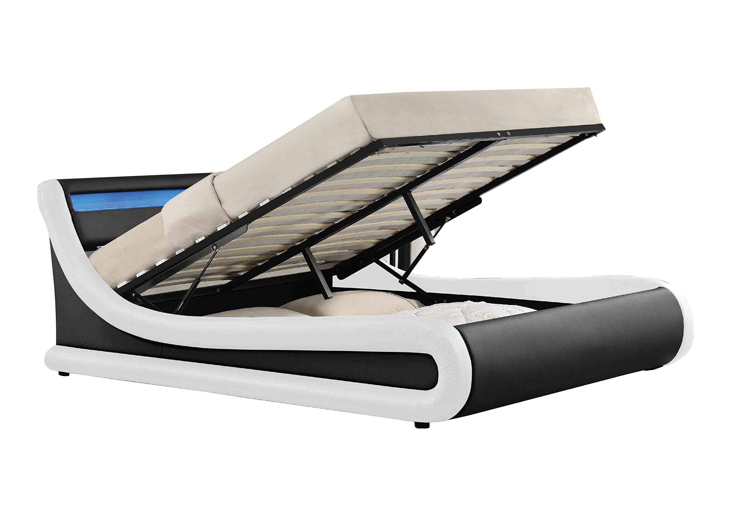 Buy Madrid Modern LED Light Black/ Black & White Leather Or Silver