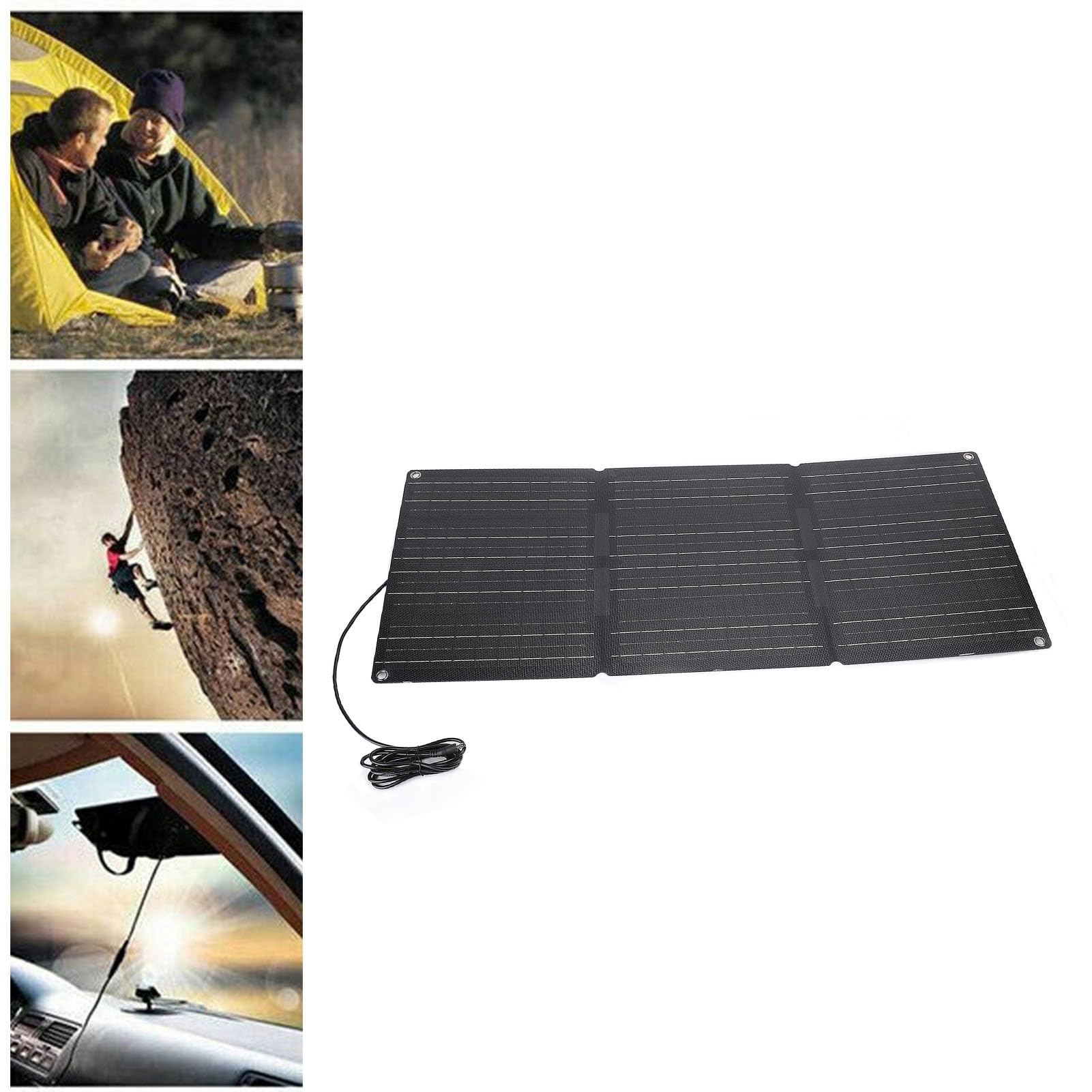 Pssopp Rekreacja na świeżym Powietrzu Wysokowydajna ładowarka Słoneczna 100 W ETFE Odporny na Kurz Panel Kempingowy z Podwójnym Wyjściem USB TYPE C DC Odporny wodę do Pieszych Wędrówek Kempingu