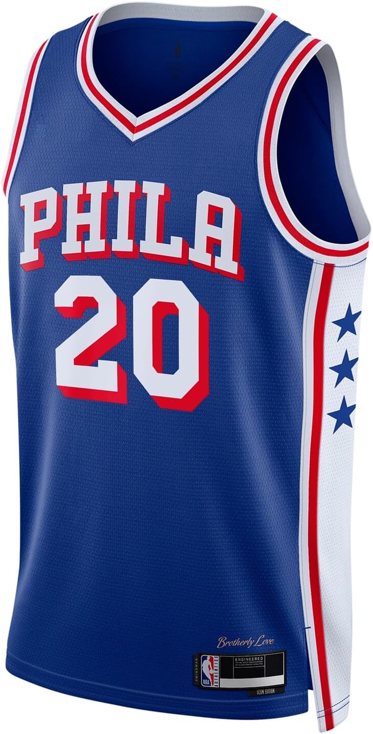 Jared McCain Philadelphia 76ers NBA Kids Youth 8-20 Blue Icon Edition Swingman Jersey