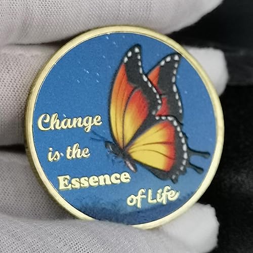 Miniatura 5 de Butterfly Sobriety Chip Recovery Coin - Cambia tu esencia de vida - Medallón de recuperación de adicciones para hombres y mujeres