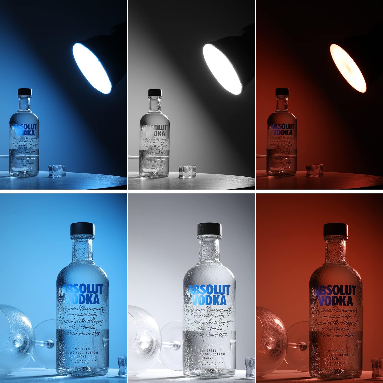 Paquete de 6 calcetines difusores de luz suaves con banda elástica para reflector estándar de 18 cm, rojo, amarillo, azul, marrón, verde, blanco para reflector de montaje Bowen estándar de