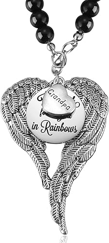 Vista 9 de Alas de ángel colgante conmemorativo regalo conmemorativo para la pérdida de mamá, papá, abuela, abuelo, hijo, hija, adorno de recuerdo para espejo