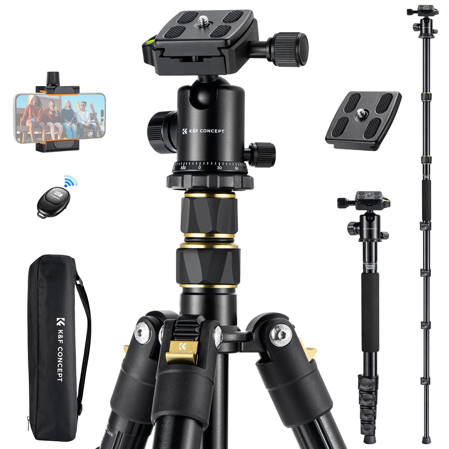 Leofoto Treppiede Video LVC-253C+BV-15 In Carbonio – Capacità 10 Kg, Altezza 36,5-169 Cm, Testa Fluida