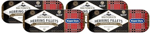 Vista 11 de Brunswick Filetes de arenque estilo Kipper deshuesados, lata de 3.53 onzas (paquete de 12) – 0.63 oz de proteína por porción – Sin gluten, apto