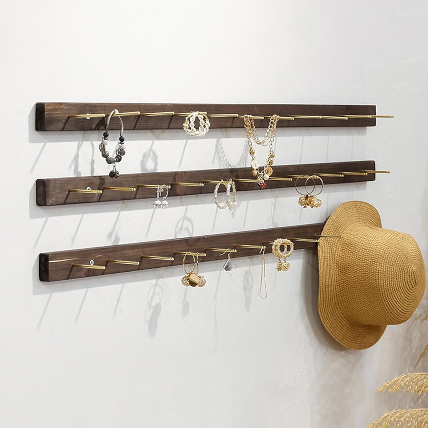 Wall Mounted Hanging Earring Holder Keyring Shelf for Bracelets Rings Bangles Display Rack and Sock Holder - Ideal for Clothing Store, Retail Store, Jewelry Store