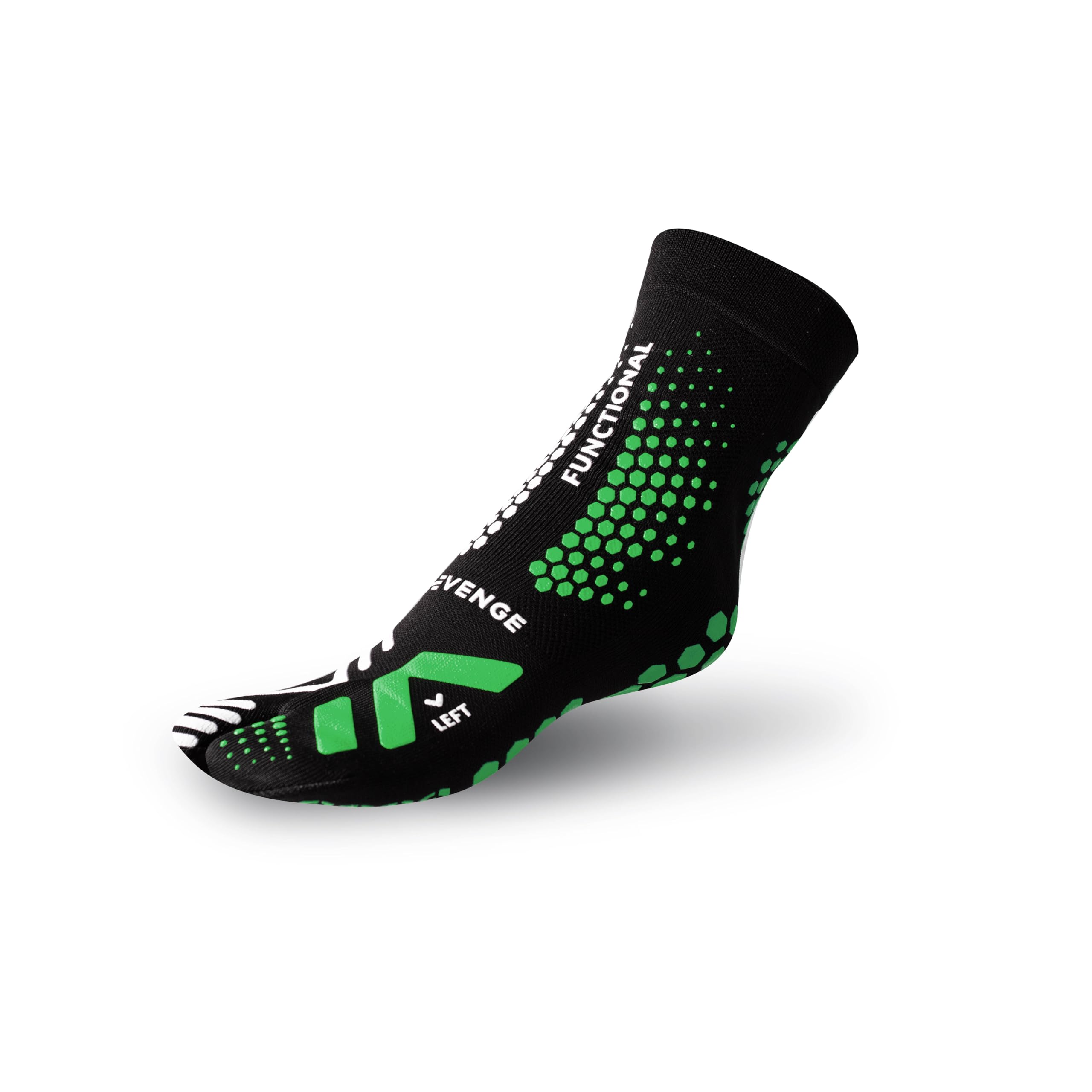 R-EVENGE Calzado técnico antideslizante-grip perfecto en superficies secas.Hilo plateado antibacteriano, termorregulador y antiestático.Modelo 1 finger.Ideal para funcional, antigravedad, training.