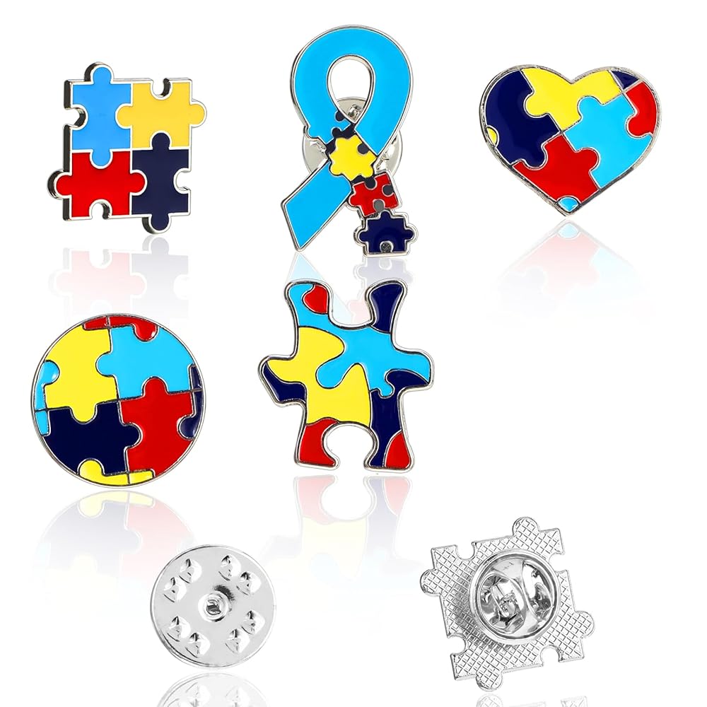 Spilla Sensibilizzazione Autismo - Puzzle Multicolore Per Zaini, Cappelli E Abiti - Simbolo Di Supporto - Foto 5