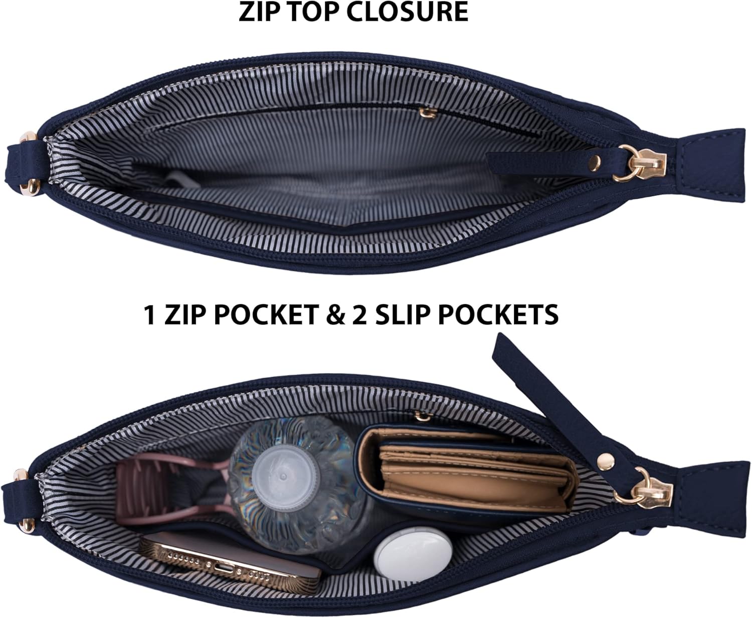 Solene Crossbody Bag Functional Multi Pocket Messenger Purse Top Zip Closure Shoulder Handbag With Adjustable Strap - Image 6