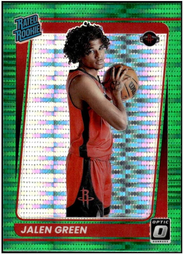 JALEN GREEN RC 2021-22 Donruss Optic Fanatics Box Set Green Pulsar #159 Rated Rookies NM+-MT+ NBA RC Rookie Houston Rockets Basketball