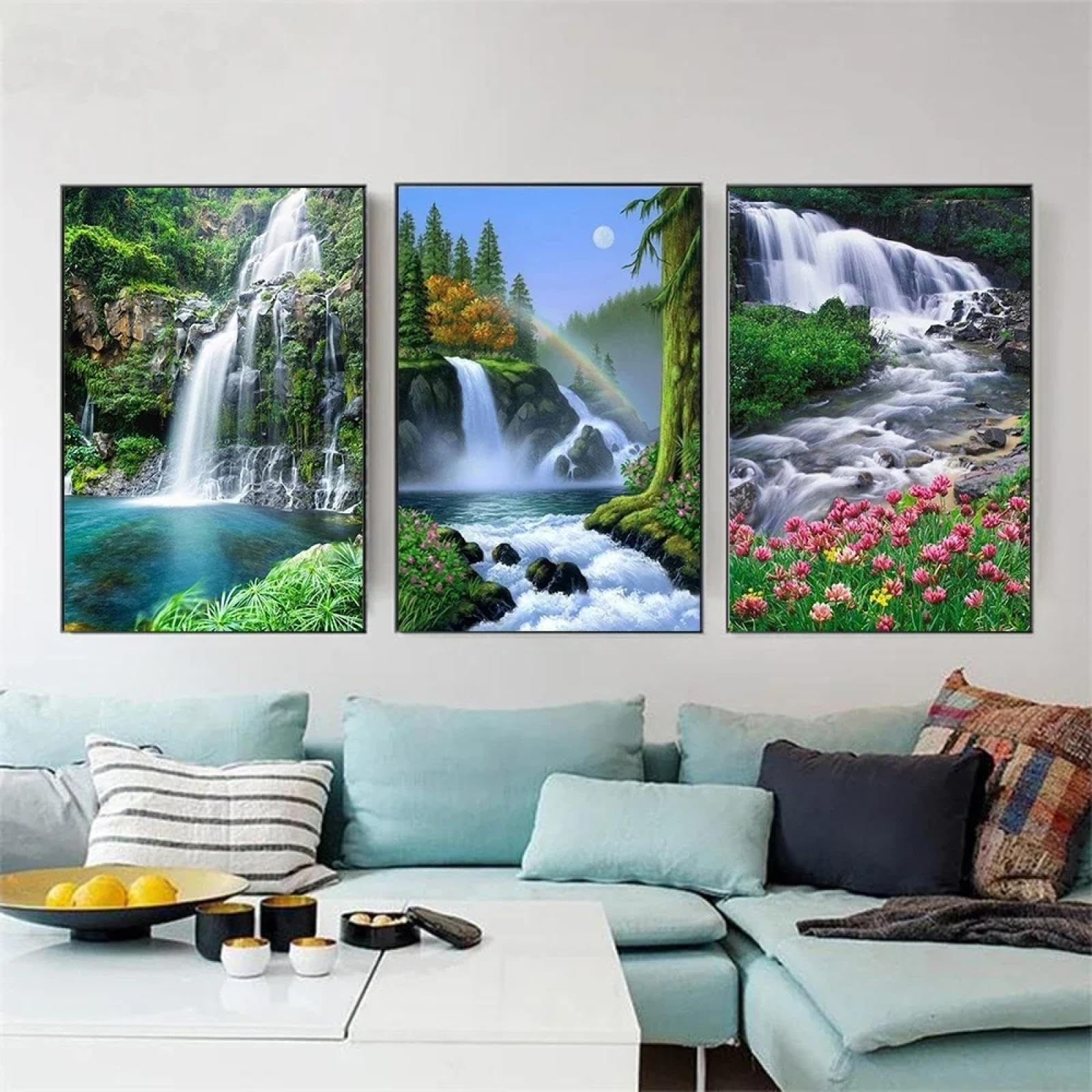 Image murale cascade 50x70 cm pour transformer un mur vide en décoration de salon - 8