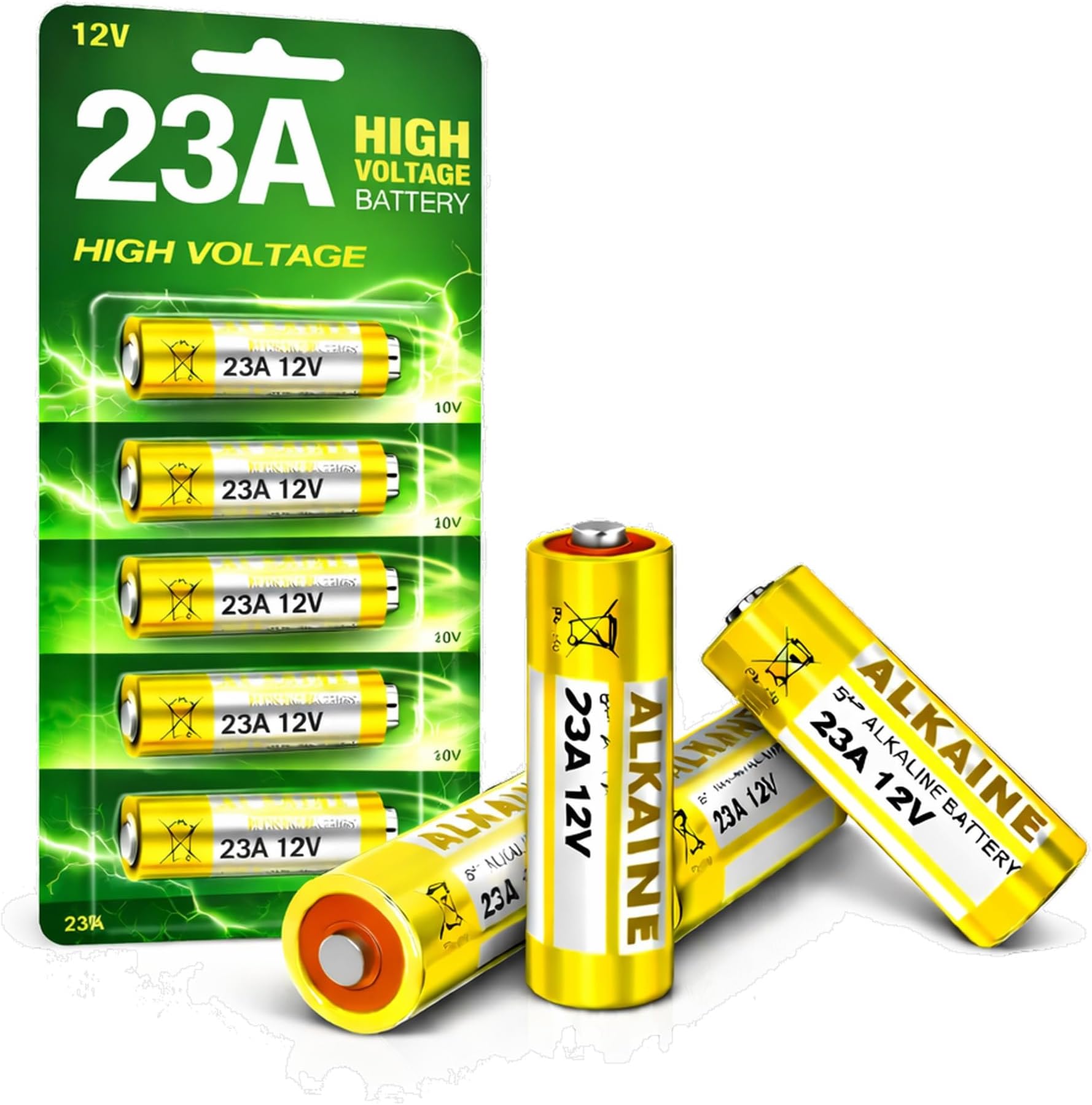5Pcs 23A A23 12V Alkaline Battery MN21/ A23 / 23A / V23GA / LRV08 / 8LR932 for use in remote controls wireless doorbells and security systems