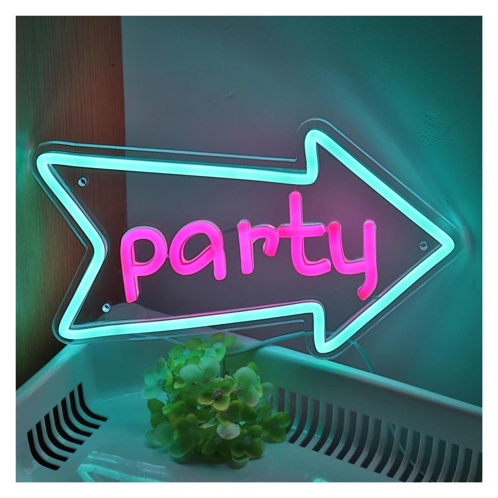 Luz de Diseño de Digital Flecha Creativa Con Fiesta LED, Arte De Pared, Luz De Neón Para Pub, Club, Bar, Tienda De Cumpleaños, Decoración De Espectáculo, 28.4cm×16.9cm